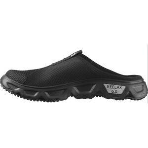 Salomon Men's REELAX Slide 6.0 Slip-On Relax Comfort Black Alloy NWT - Size 8